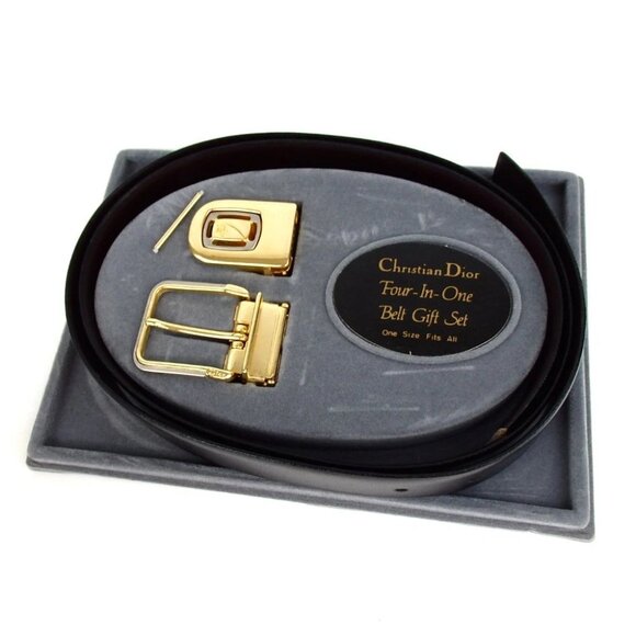 Authentic Christian Dior Four-In-One Belt Gift Set belt leather [Used] - Picture 1 of 13